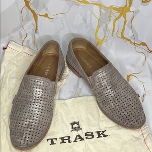 Trask Women's Brown Shimmer Perforated Flats